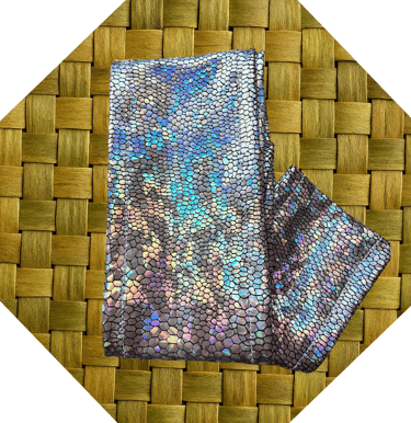 Shimmering sash with scale-like pattern—crafted to hold healing frequencies and wrap the body in wellness