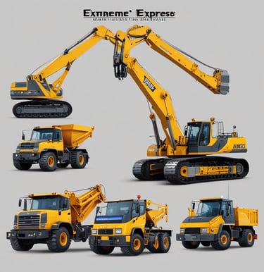 Heavy machinery being transported on a flatbed truck in Abu Dhabi.