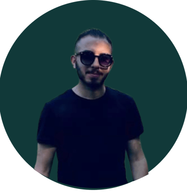 a man with sunglasses and sunglasses on a dark background