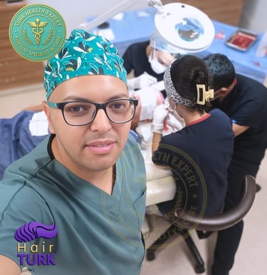 medico dento de la operacion del injerto capilar