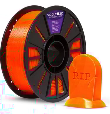 Filamento Petg Hf Translúcido 1kg Voolt3d 1,75mm Cor Laranja Neon Translúcido