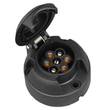 Single 7-pin towbar socket for small trailers, cars, and bike racks