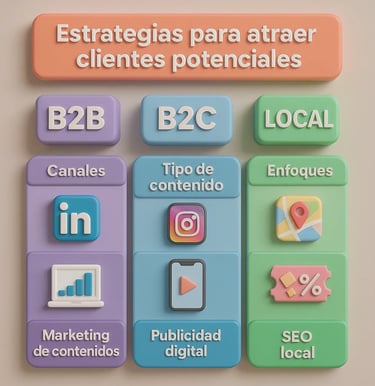 Estrategias segmentadas de cómo atraer clientes potenciales según tipo de negocio