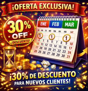 Oferta exclusiva 30% descuento asesoría fiscal para nuevo cliente primer trimestre