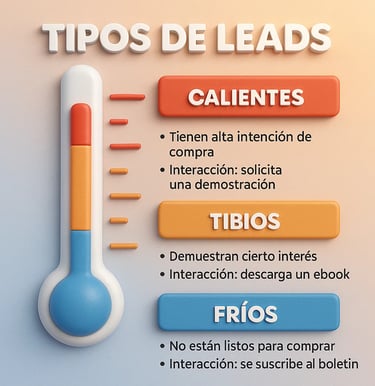 Diferentes tipos de leads en generación de prospectos: fríos, tibios y calientes