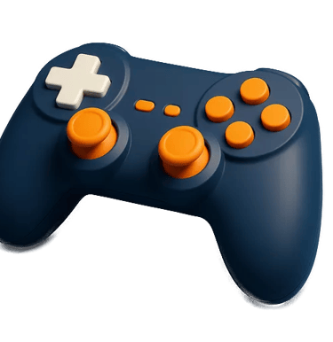a blue and orange controller for a video game