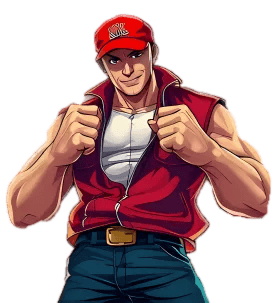 a man in a red shirt and a red hat, davpreec