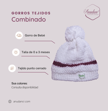 gorro tejido punto crochet - anudancr 