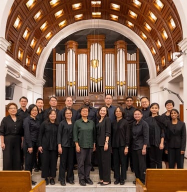 Organists and participants at Seasons' PIpings event, Orchard Road Presbyterian Church (SG)