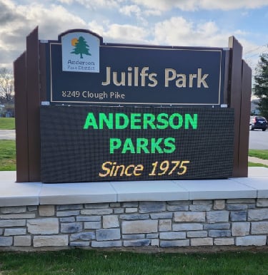 Programmable LED message board installation in Cincinnati – Accutech Sign Shop