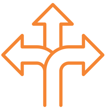 Icon with three arrows pointing in different directions