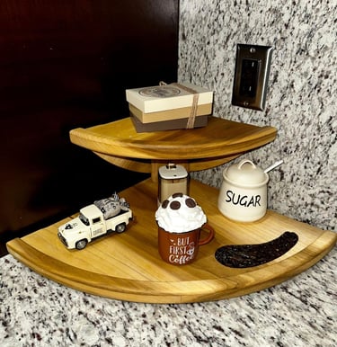 Modern Wood and Epoxy Coffee Station.  This product is manufactured to order.