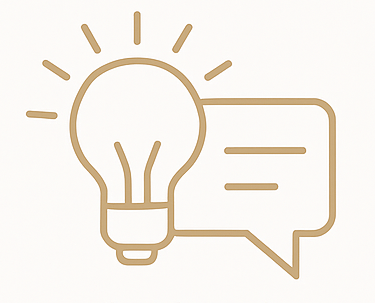 Minimalist gold line art representing Behavioural Insight & Communication Flow Image