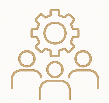 Minimalist gold line art representing Leadership & Team Calibration Image