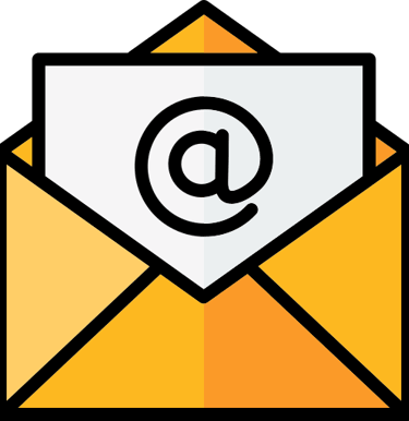 Icône d'adresse e-mail du service de communication Mers Media.