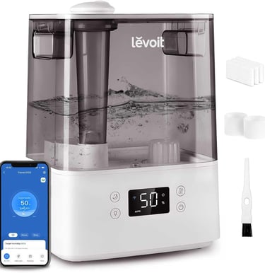 LEVOIT Smart Humidifiers for Bedroom Large Room Home,(6L) Cool Mist Top Fill Essential Oil Diffuser