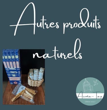 Produits naturels sauge blanche encens fleurs de bach palo santo fleur de vie