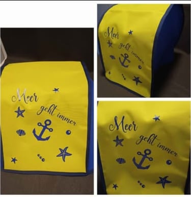 a table runner with a yellow table runner