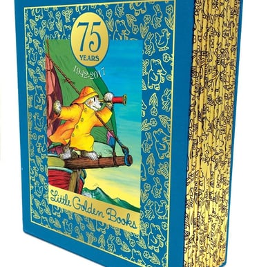 75th anniversary Little Golden Books boxed set with a blue cover and classic illustrations.