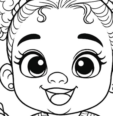 cute african baby coloring page
