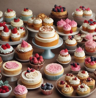 brown and white cupcakes on stainless steel tray