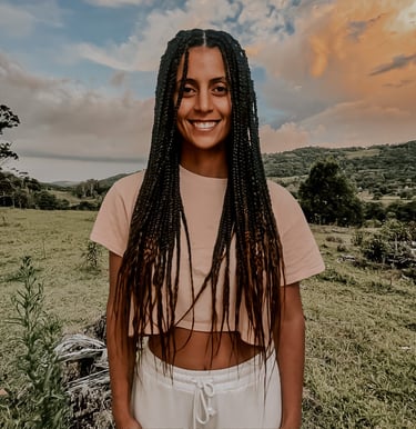 a woman with box braids