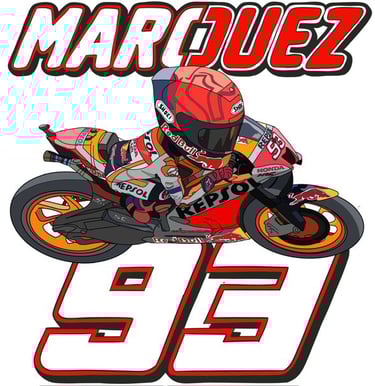 MARC MARQUEZ 93, HONDA HRC, DESSIN CARTOON