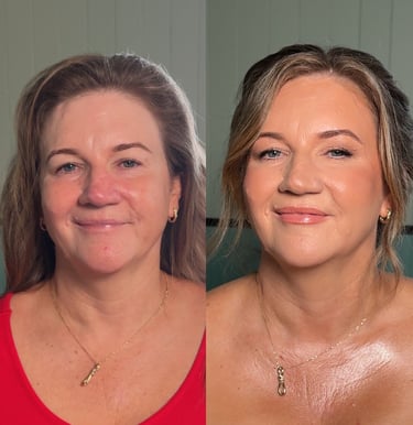 bridal before and after makeup gold coast