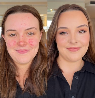 bridal before and after makeup gold coast