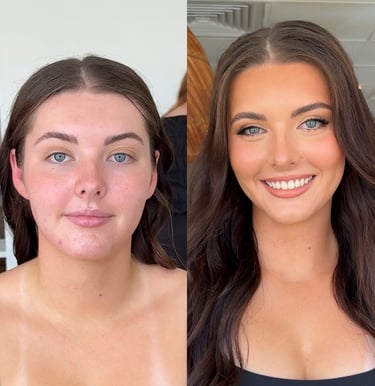bridal before and after makeup gold coast