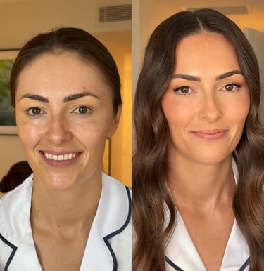 bridal before and after makeup gold coast