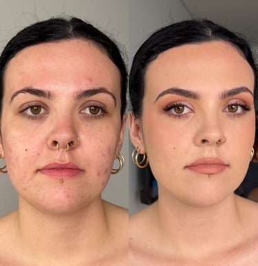 bridal before and after makeup gold coast