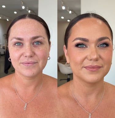 bridal before and after makeup gold coast