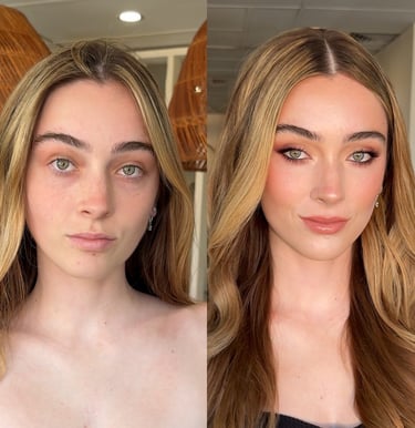 bridal before and after makeup gold coast