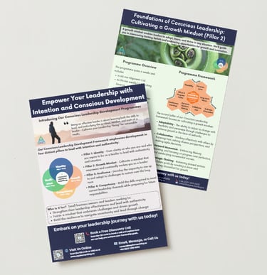 a brochure of a brochure of a person holding a cell phone