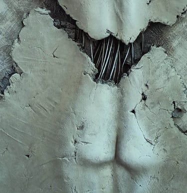 A clickable link leading to a page with further information about the relief series, 'Fragmented'