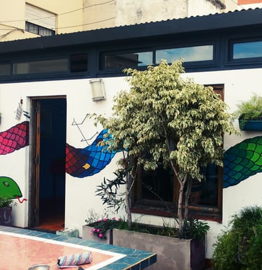 Fresque terrasse hostel Buenos Aires
