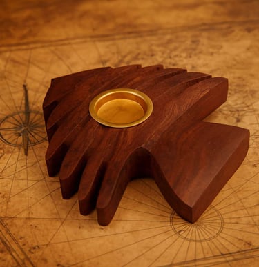 a wooden candle holder