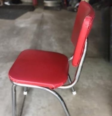vintage red vinyl kitchenette chair 