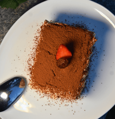 tiramisu maison , dessert maison produits du jardin restaurant atypique restaurant haute corse venzo