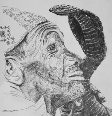 'Charming' original pencil drawing by Mark D. Exon