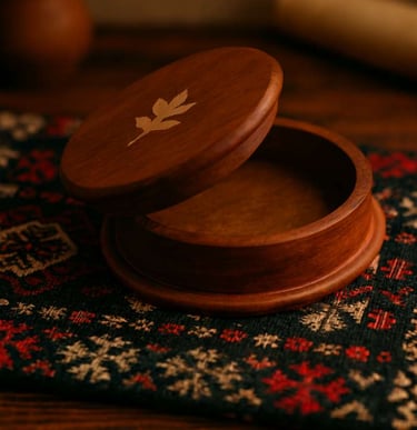 a wooden saffron or mini ornament box 