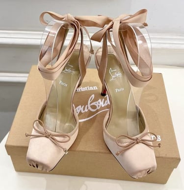 christian louboutin pink ballet heels