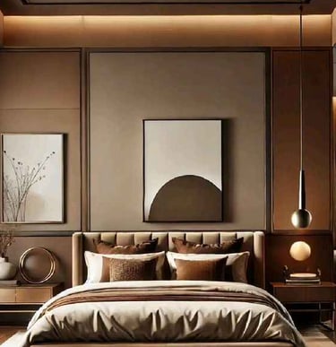  Modern bedroom with brown tones and minimalist design – modern interior ideas.