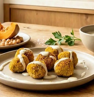 Veggie balls with pumpkin and chickpeas