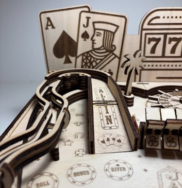 Casino laser cut pinball machine assembled, SVG files