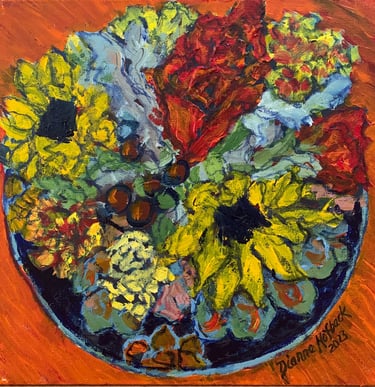 Sunflowers and Roses