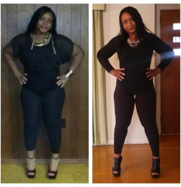 before and after progress photo of personal training weight loss program