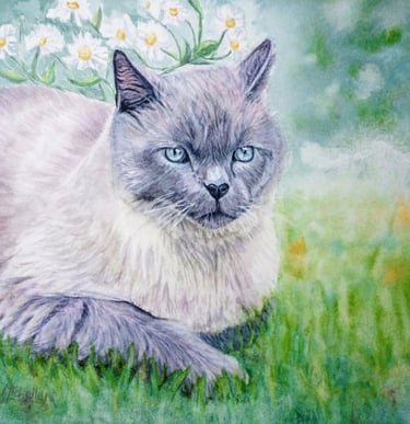 Photo of Cat pet portrait painting
