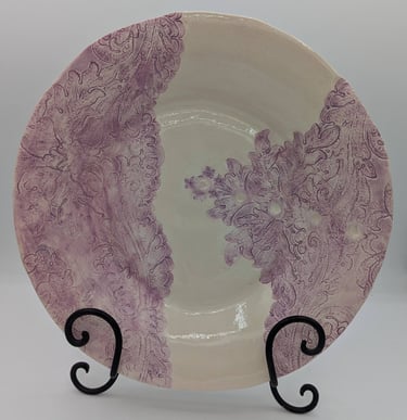 Chanticleer Ceramics, Pamela Sue Perry, special wedding platter, American wedding dress platter